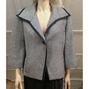 Jones New York Collection Wool Blend Cropped Jacket 3/4 Sleeve Sz 14